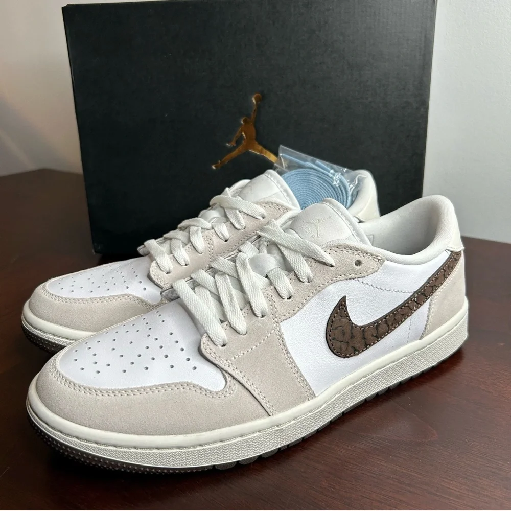 Jordan 1 Retro Low Golf Light Orewood Elephant (8.5M/10W) - Picture 1 of 12